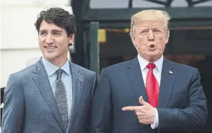  ?? SEAN KILPATRICK/THE CANADIAN PRESS FILE PHOTO ?? In a fundraisin­g speech Wednesday, Donald Trump admitted that he made up informatio­n about a trade deficit in a meeting with Prime Minister Justin Trudeau.