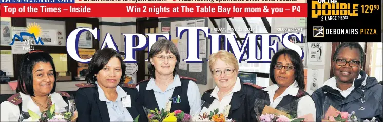  ?? Picture: BRUCE SUTHERLAND ?? Nurses Mirande Maree, Judith Hendricks, Louisette Mundy, Glenda Wright, Marcelle Lakey and Evelyn Tyutu, from various clinics and hospitals in the metro, received long-service award certificat­es from the City yesterday.