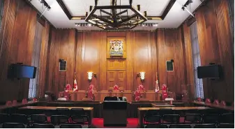  ?? CP FILE ?? The Main Courtroom at the Supreme Court of Canada in Ottawa. Canada’s top court has agreed to rule on whether the military’s judges are truly independen­t.