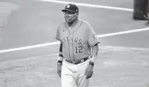  ?? ROGER STEINMAN/AP ?? Manager Dusty Baker Jr. leads the Astros against the Athletics in the AL Division Series starting Monday at Dodger Stadium in Los Angeles.