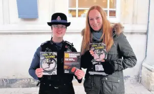  ??  ?? Pictured from left to right are PSCO Fiona Lacey and Sarah Fisher, Community safety officer at Charnwood Borough Council.