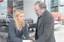  ??  ?? PLOT THICKENS: Claire Danes and Mandy Patinkin star in ‘Homeland’, an outstandin­g drama series nominee last year.