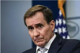  ?? ?? John Kirby, the National Security Council spokespers­on, in Washington on 7 November 2023. Photograph: Celal Gunes/Anadolu via Getty Images