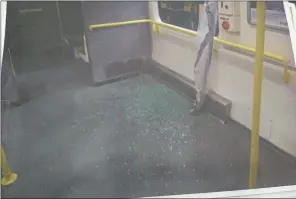  ??  ?? Smashed glass in one of the carriages after the incident on November 20, 2014.