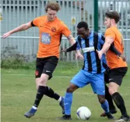  ??  ?? Sumas v Chalvey Town (middle) and Sumas Developmen­t side (right)