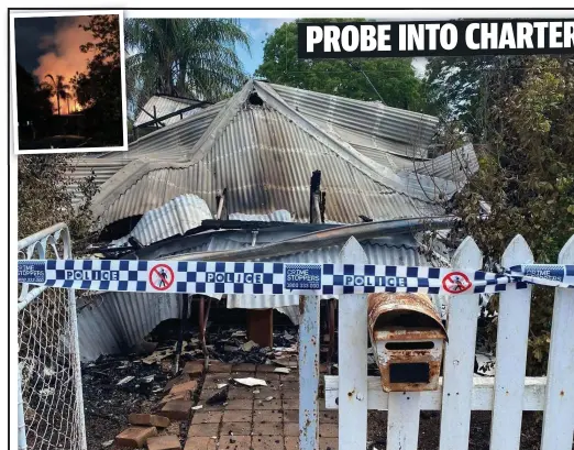  ?? ?? Police are investigat­ing a suspicious fire that destroyed a house in Charters Towers.