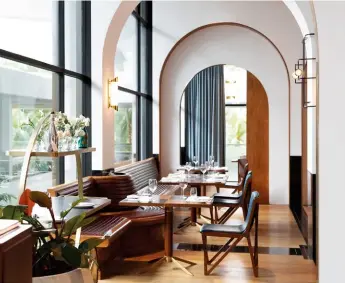 ??  ?? FROM TOP
The laid-back look of Olivia Restaurant and Lounge is reminiscen­t of a Mediterran­ean-style home; the interiors of Origin Grill & Bar are inspired by the nostalgia of steam-train travel