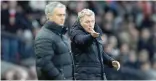  ?? — Reuters ?? Sunderland manager David Moyes and Manchester United manager Jose Mourinho (left).