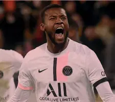  ?? AFP ?? Obiettivo Georginio Wijnaldum, 31, in una stagione al Psg 38 presenze