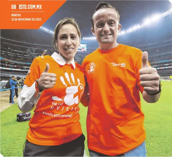  ?? FOTO: RAMÓN ROMERO ?? Mariana Gutiérrez y Mikel Arriola han conformado un importante binomio de trabajo en beneficio de la Liga MX femenil.