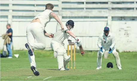  ?? ?? South Shields batsman Dan Adams in action against Hylton at Wood Terrace on Saturday.