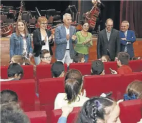  ??  ?? Ruiz, Ruz, Vázquez, Ambrosio, Luque y Alcalde, tras el concierto.