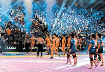  ?? CHANDAN KHANNA/GETTY-AFP 2014 ?? India’s Pro Kabaddi League, launched in 2014, started its sixth season this month. The action is balletic — and ferocious.