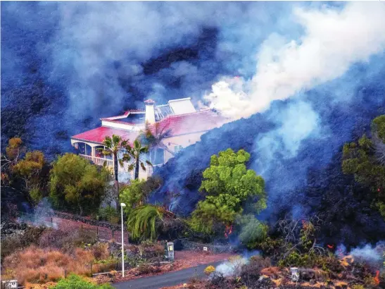  ?? CARLOS CASTRO/EP ?? Uno de los 981 inmuebles afectados por la lengua de lava