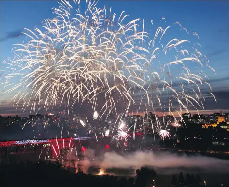  ??  ?? Edmonton will feature a fireworks show on Canada Day, as well as live blues music and a free pancake breakfast, presumably with Canadian maple syrup.