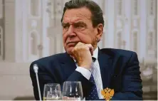  ?? Dmitry Lovetsky / Associated Press ?? Former German Chancellor Gerhard Schroeder has become a political pariah over his work with Russian energy companies.