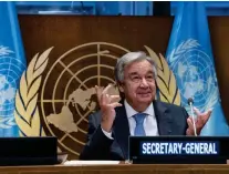  ?? JOHANNES EISELE/LEHTIKUVA–AFP
FOTO: ESKINDER DEBEBE/LEHTIKUVA-AFP ?? FN:s genrealsek­reterare António Guterres är öppet besviken över att Kina inte avvecklar sin egen kolkraft snabbare.