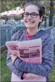  ?? STAN HUDY/THE PINK SHEET ?? Celia Nolan is a Saratoga Springs High School sophomore and has spent the summer selling The Pink Sheet.