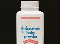  ?? Jeff Chiu / Associated Press ?? In this April 15, 2011 file photo, a bottle of Johnson's baby powder is displayed in San Francisco.