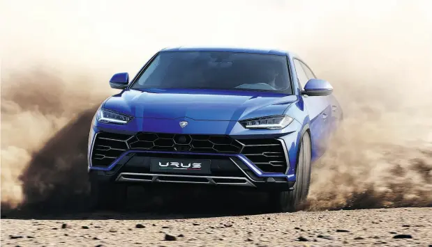  ??  ?? Together with a permanent four-wheel-drive system with active torque vectoring, the Urus is ready for action, no matter the situation.