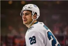  ?? Derik Hamilton / Associated Press ?? Sharks forward Timo Meier, a first-time All-Star, began Saturday with a team-high 39 points in 33 games this season.