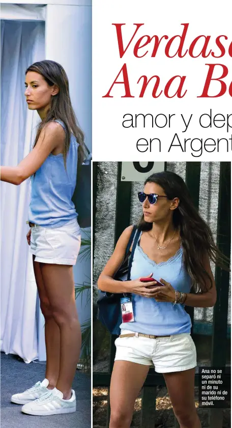  ??  ?? Ana no se separó ni un minuto ni de su marido ni de su teléfono móvil.