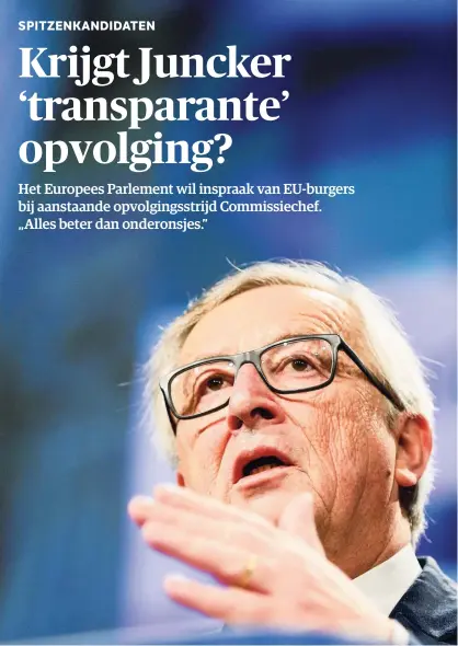  ??  ?? Commissiev­oorzitter Jean-Claude Juncker tijdens een persconfer­entie in Brussel in februari.