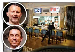  ??  ?? EYE OFF THE BALL: Giggs, Neville and the posh restaurant