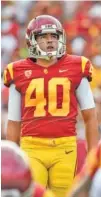  ?? USC ATHLETICS PHOTO ?? Chase McGrath, who kicked for Southern California from 2017 to 2019, has transferre­d to Tennessee.