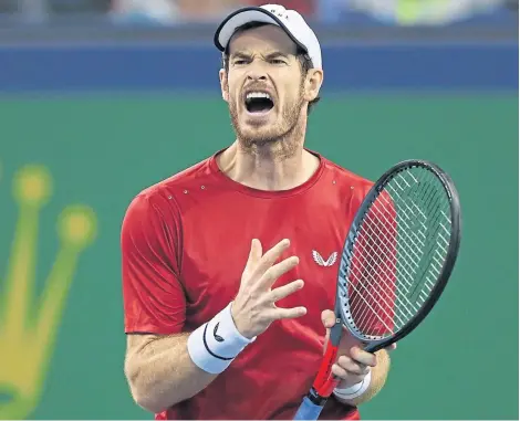  ?? Getty. ?? A familiar picture as Andy Murray roars with delight as he secures victory over Juan Ignacio Londero.