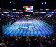  ?? Jintak Han / The Denver Post ?? Ball Arena hosts a watch party for the fourth game of the Western Conference Final between the Avalanche and Edmonton Oilers on Monday night.