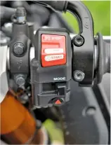  ??  ?? Three selectable riding modes allow the rider to adjust the throttle response