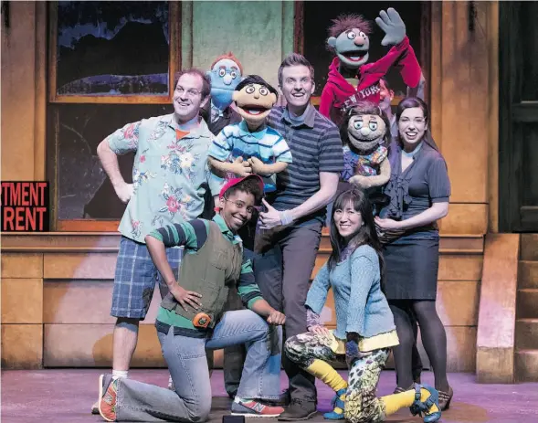  ?? Photos: Ian Jackson/ Epic Photograph­y ?? Justin Bott, Saccha Dennis, Andrew MacDonald-Smith, Kimmy Choi, Rachel Bowron and Ryan Kelly in The Citadel Theatre’s production of Avenue Q.