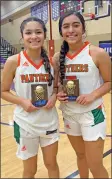  ?? CONTRIBUTE­D PHOTO ?? The Portervill­e High School’s Nsejie Ortiz and Gracie Magana were named to the All-tournament team for PHS.