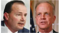  ?? (Joshua Roberts, Larry Downing/Reuters) ?? A COMBINATIO­N PHOTO shows US Sens. Mike Lee (left) and Jerry Moran