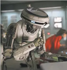  ?? JONATHAN OLLEY ?? Played via performanc­e-capture by Phoebe Waller-Bridge, L3-37 is a droid very much into equal rights in “Solo: A Star Wars Story.”