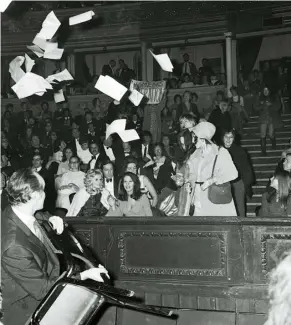  ??  ?? Miss World protest In November 1970, millions watched on TV as feminist activists disrupted the beauty contest, bringing Britain’s Women’s Liberation Movement to worldwide attention.