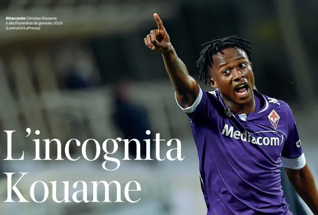  ??  ?? Attaccante Christian Kouame è alla Fiorentina da gennaio 2019 (Lorenzini/LaPresse)