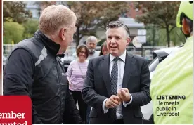  ?? ?? LISTENING He meets public in Liverpool