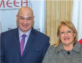  ??  ?? Ing. Norman Zammit, president, Chamber of Engineers and Her Excellency Marie-Louise Coleiro Preca, President of Malta