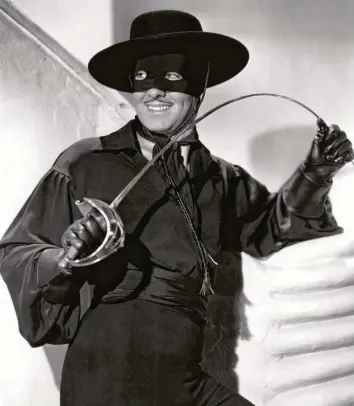  ?? Foto: Imago stock & people ?? Tyrone Power als Zorro im Kinofilm „Im Zeichen des Zorro“(1940).