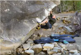  ??  ?? Brian Koralewski bouldering. Photos: Courtesy Brian Koralewski