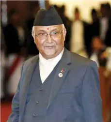  ??  ?? Prime Minister of Nepal Khadga Prasad Oli