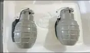  ?? HT FILE ?? The hand grenades that were seized at Kakka Kandiala village of Tarn Taran district on August 30.