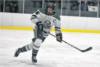  ?? DESIREE ANSTEY/JOURNAL PIONEER ?? Charlottet­own Pride forward and team captain Nick Reeves of Summerside.