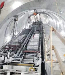  ?? CITY OF OTTAWA ?? Canadas longest transit escalator is being constructe­d at Rideau Station and has a rise of 15.8 metres and length of 35.3 metres.