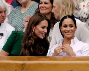  ?? AFP ?? A Kate Middleton y Meghan Markle incluso se les podía ver juntas en partidos de tenis en Wimbledon.