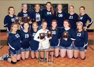  ??  ?? The Gordon Lee Middle School Lady Trojans capped a 16-1 season with their third consecutiv­e NGAC tournament title on Thursday afternoon at LaFayette Middle School. (Messenger photo/Scott Herpst)