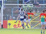  ??  ?? KEY Monaghan defender Kelly gets vital second half goal