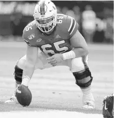  ?? WILFREDO LEE/AP ?? Miami offensive lineman Corey Gaynor is shown during the first half of a game against Bethune Cookman, on Sept. 14.